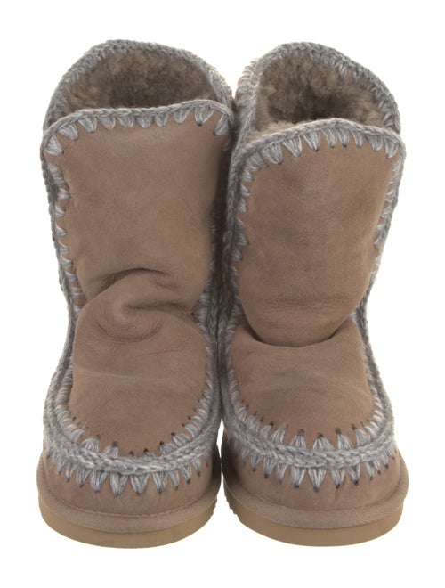 Mou Suede Embroidered Accent Boots