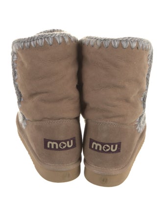 Mou Suede Embroidered Accent Boots