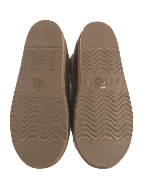 Mou Suede Embroidered Accent Boots