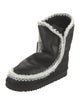 Mou Leather Embroidered Accent Boots