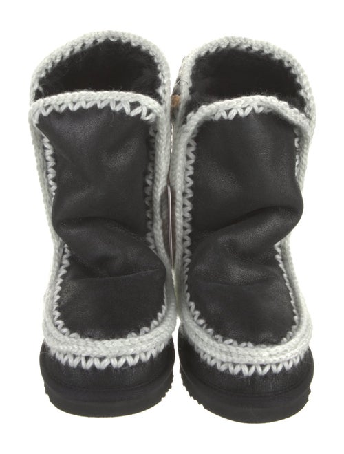 Mou Leather Embroidered Accent Boots