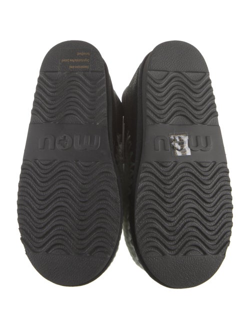 Mou Leather Embroidered Accent Boots