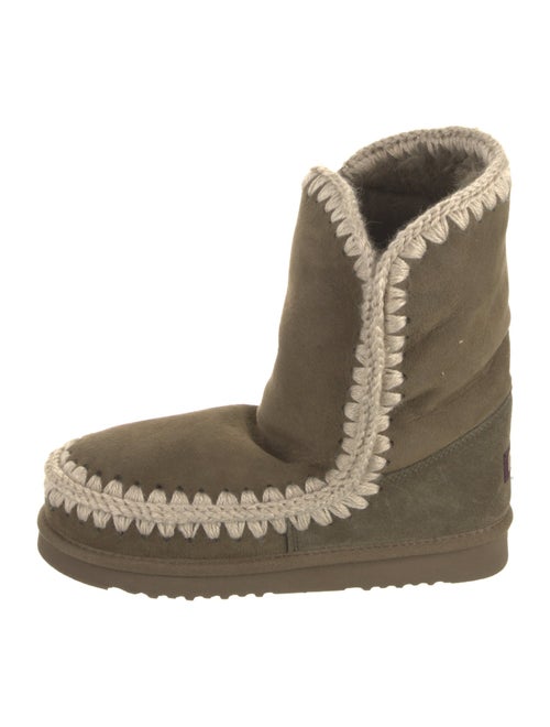 Mou Suede Embroidered Accent Boots