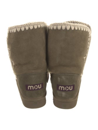 Mou Suede Embroidered Accent Boots