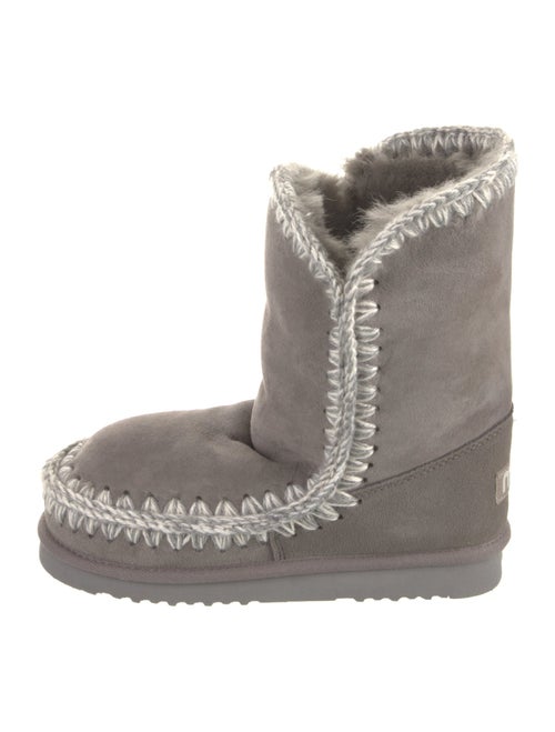 Mou Suede Embroidered Accent Boots