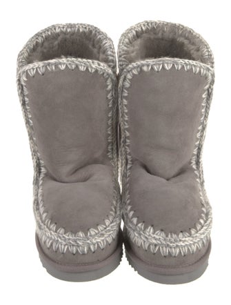Mou Suede Embroidered Accent Boots
