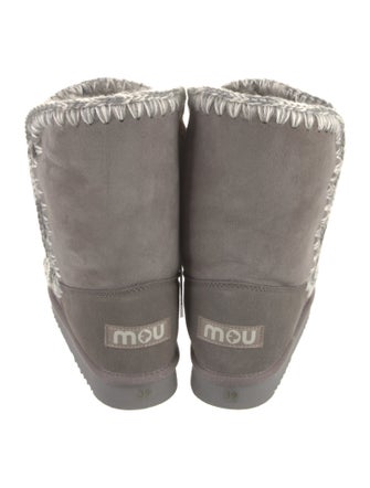 Mou Suede Embroidered Accent Boots