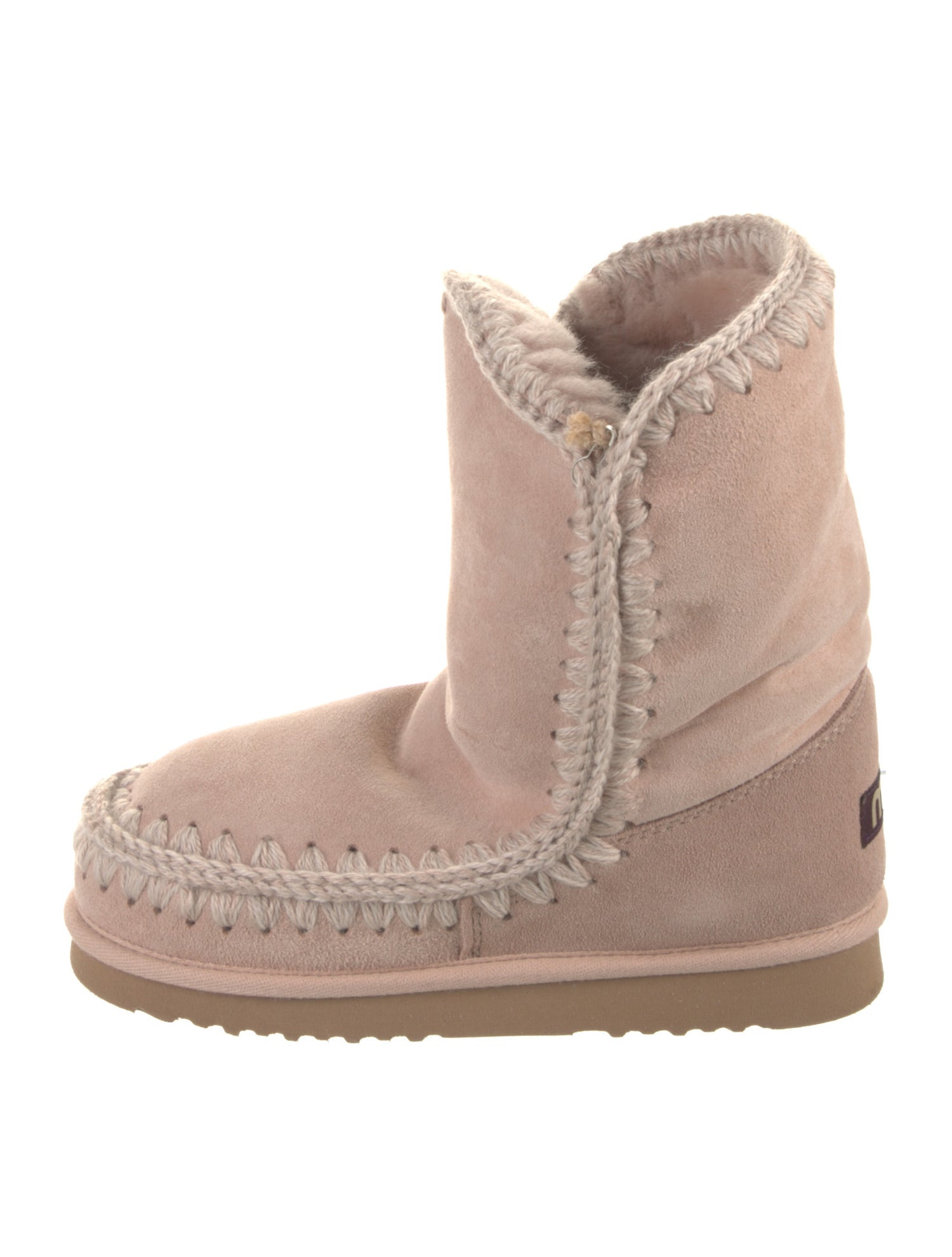 Mou Suede Embroidered Accent Boots