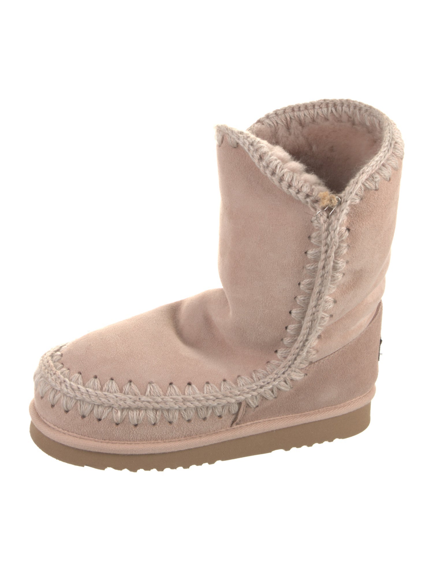 Mou Suede Embroidered Accent Boots