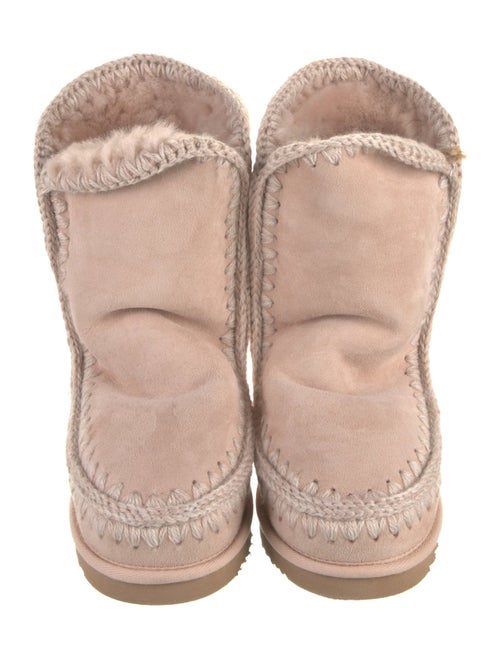 Mou Suede Embroidered Accent Boots