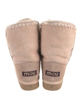Mou Suede Embroidered Accent Boots