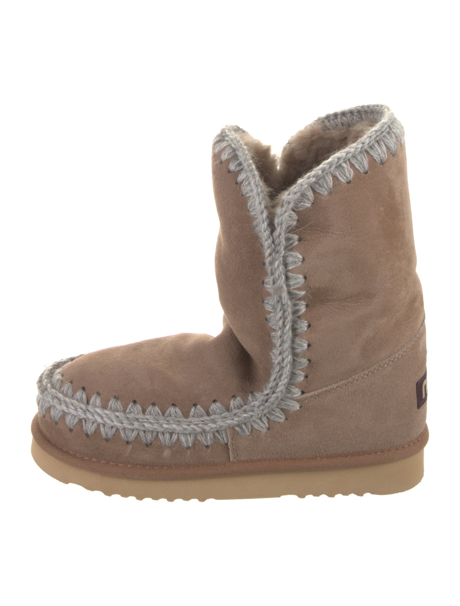 Mou Suede Embroidered Accent Boots