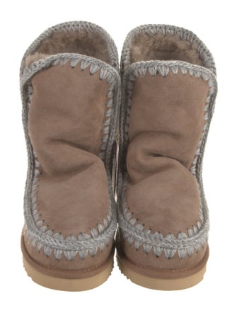 Mou Suede Embroidered Accent Boots