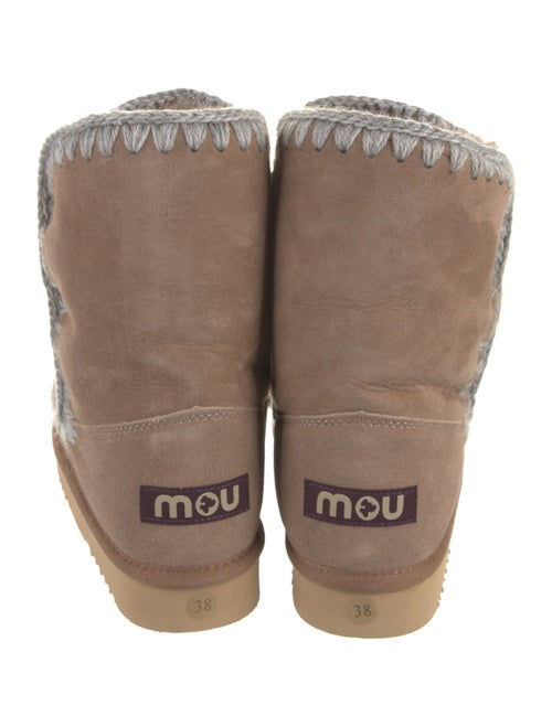 Mou Suede Embroidered Accent Boots