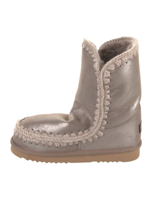 Mou Suede Embroidered Accent Boots