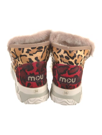 Mou Ponyhair Animal Print Boots