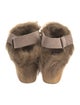 Mou Suede Faux Fur Trim Slingback Flats