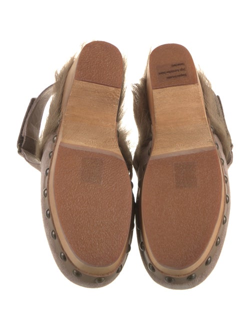 Mou Suede Faux Fur Trim Slingback Flats