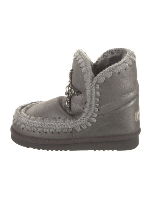 Mou Leather Crystal Embellishments Boots