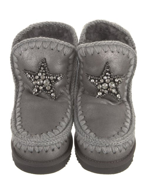 Mou Leather Crystal Embellishments Boots