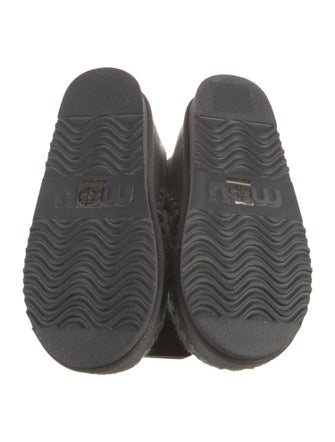 Mou Leather Lace Trim Embellishment Boots