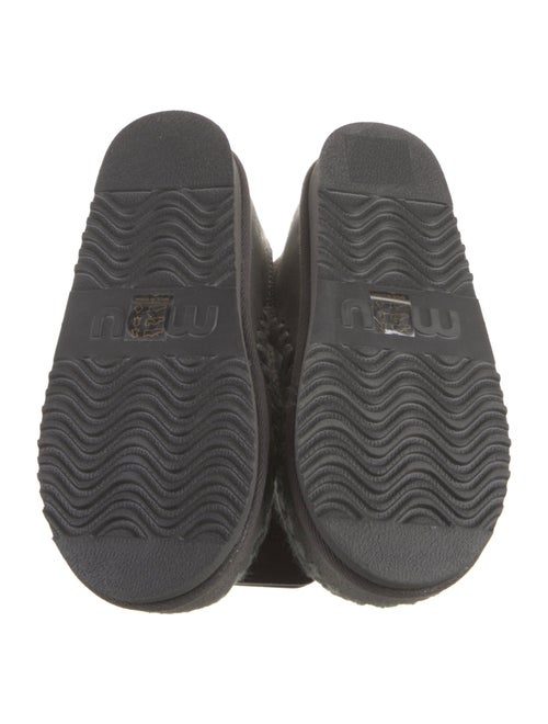 Mou Leather Lace Trim Embellishment Boots