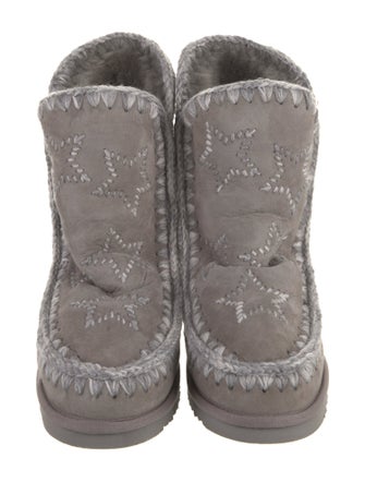 Mou Suede Patterned Combat Boots