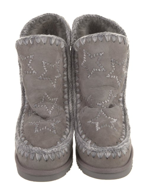 Mou Suede Patterned Combat Boots