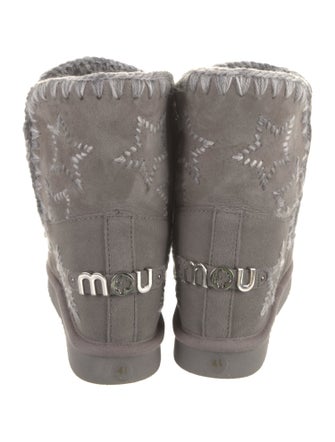 Mou Suede Patterned Combat Boots