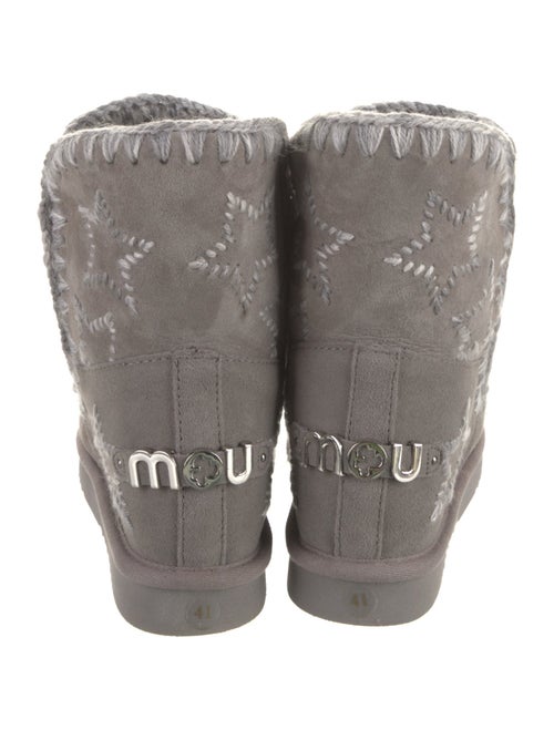 Mou Suede Patterned Combat Boots
