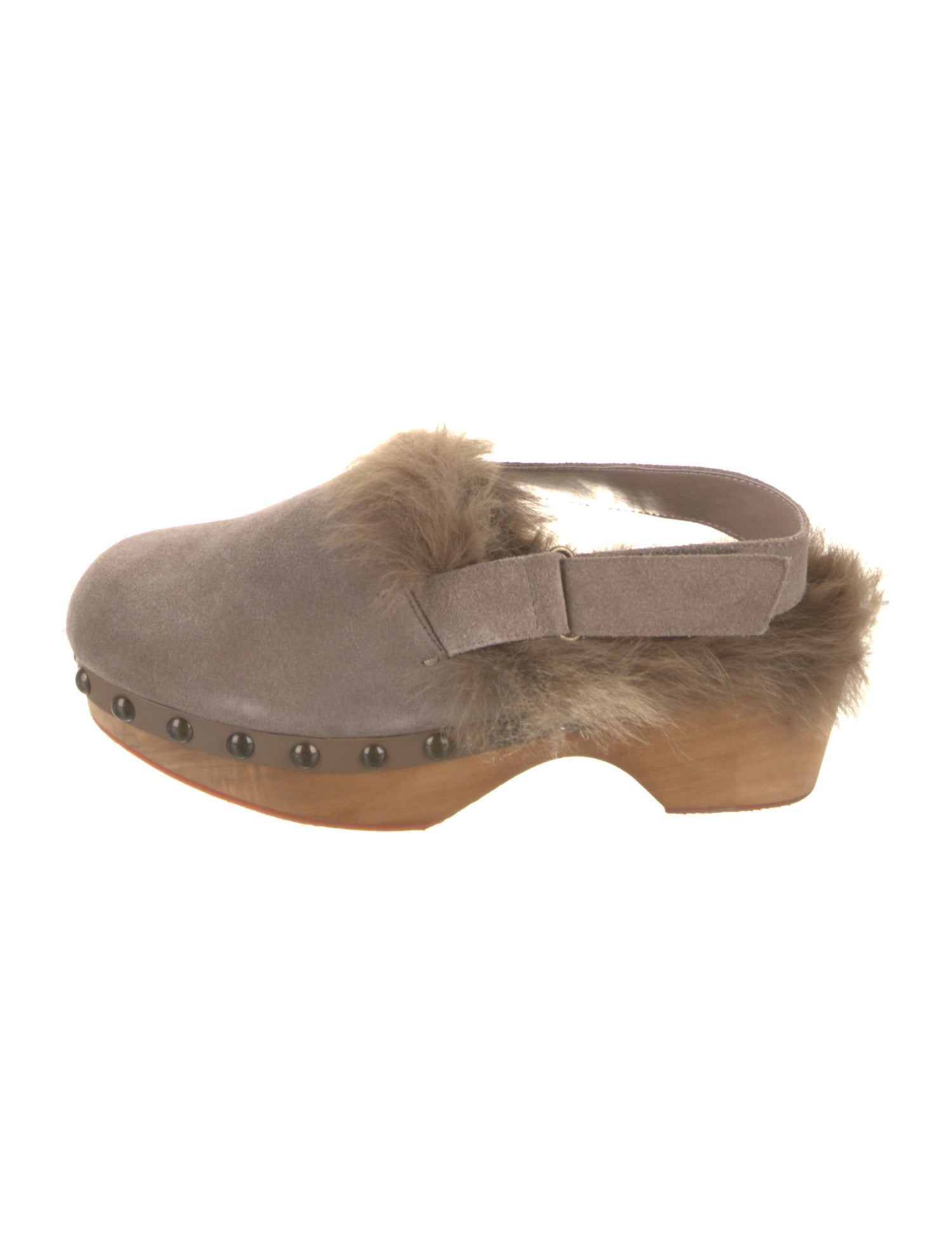 Mou Suede Faux Fur Trim Mules