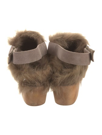 Mou Suede Faux Fur Trim Mules