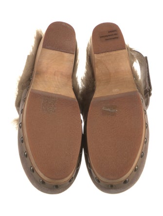 Mou Suede Faux Fur Trim Mules