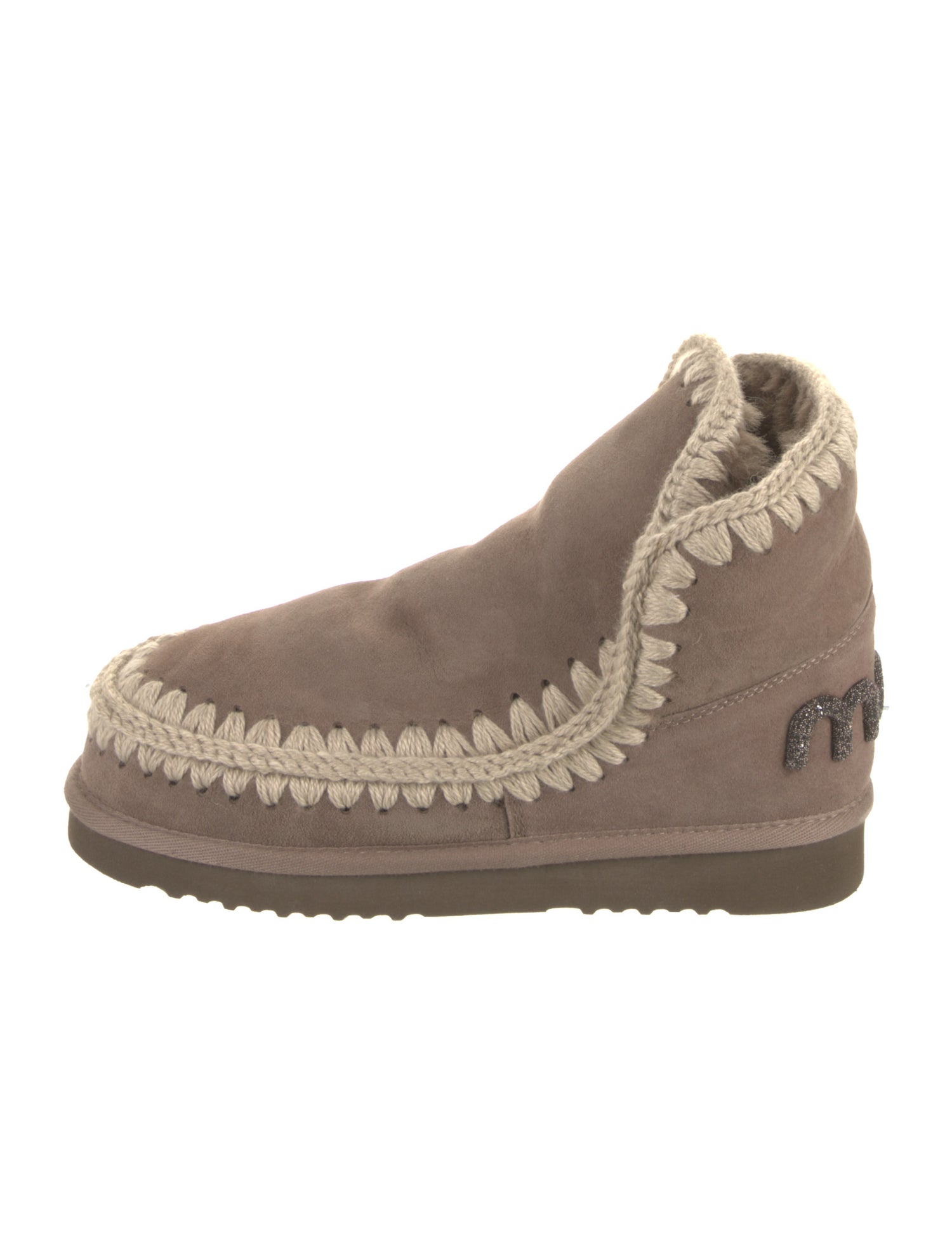 Mou Suede Embroidered Accent Boots