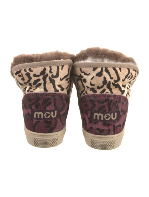 Mou Ponyhair Animal Print Hiking Boots