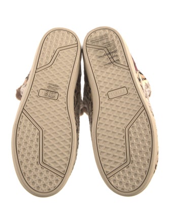 Mou Ponyhair Animal Print Hiking Boots