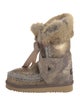 Mou Suede Fur Trim Lace-Up Boots