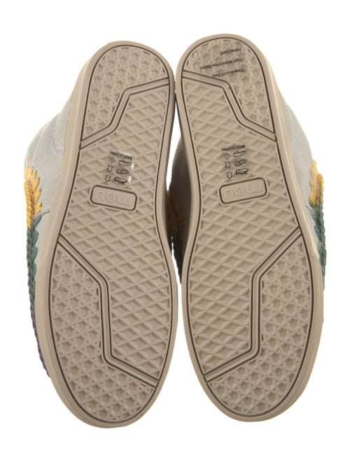 Mou Suede Colorblock Pattern Lace-Up Boots