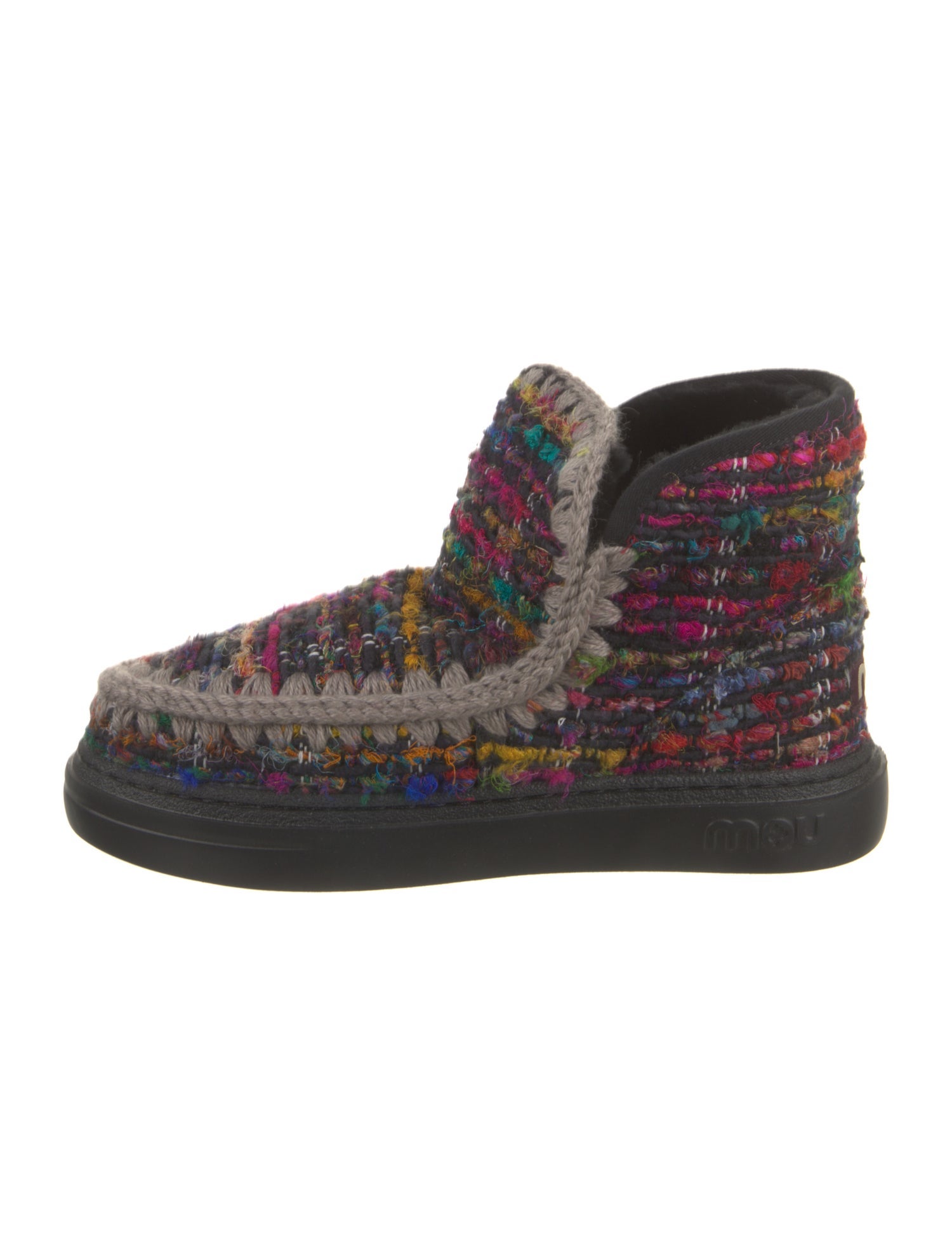 Mou Tweed Printed Lace-Up Boots