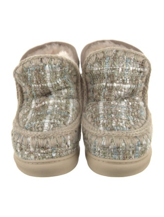 Mou Tweed Tweed Pattern Lace-Up Boots