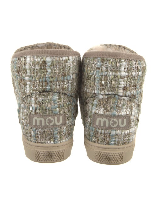 Mou Tweed Tweed Pattern Lace-Up Boots