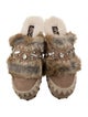 Mou Suede Crystal Embellishments Mules