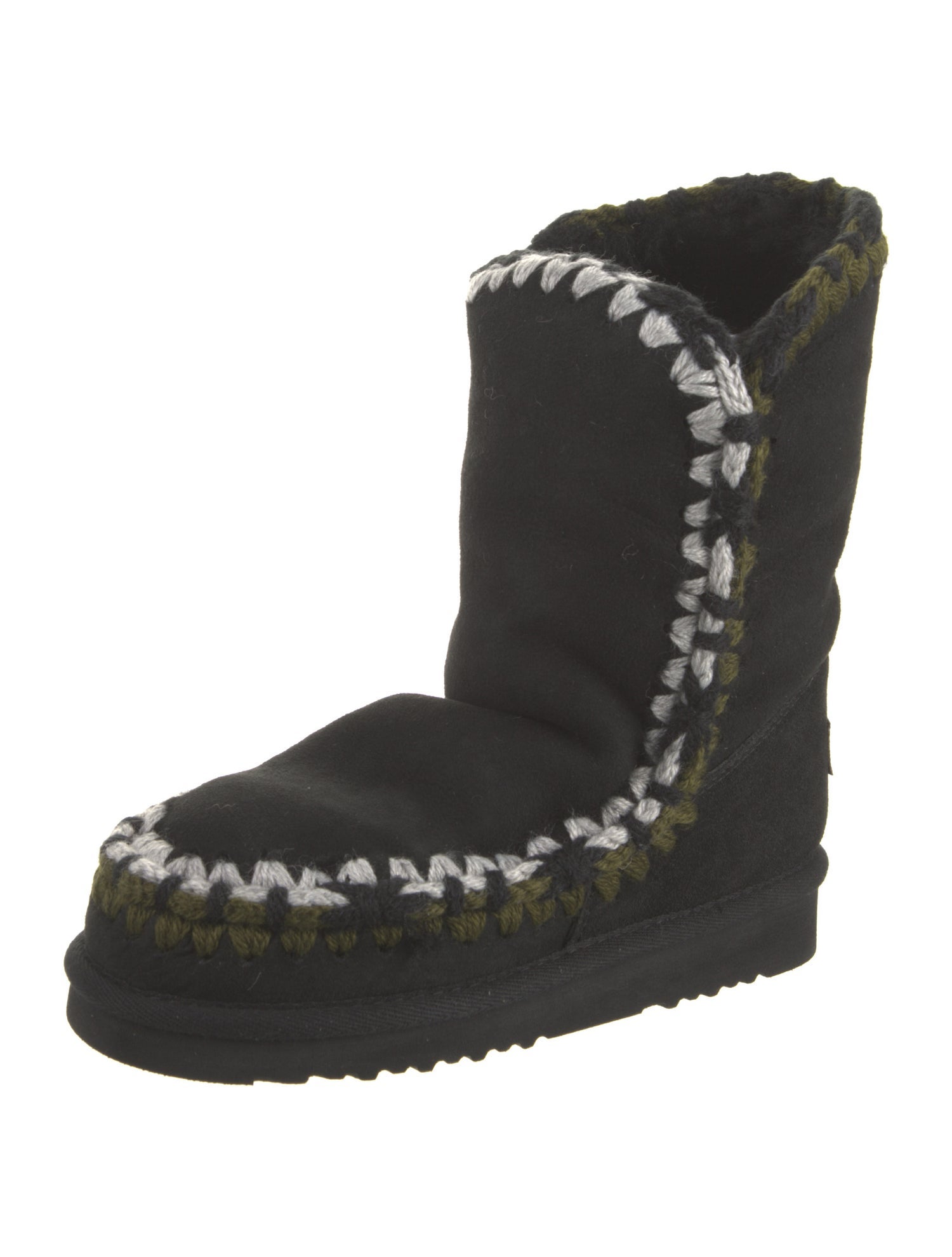 Mou Suede Crochet Trim Boots