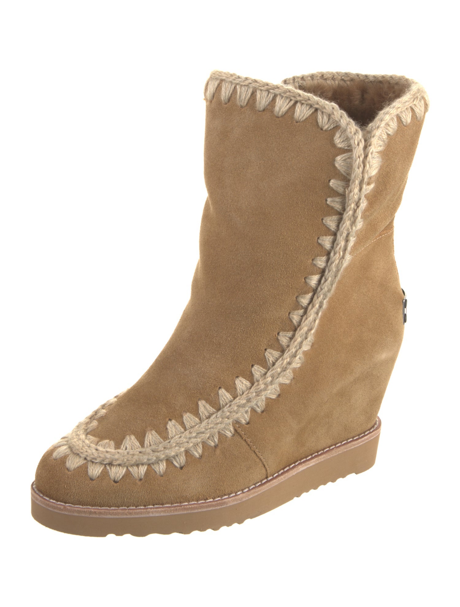 Mou Suede Crochet Trim Boots