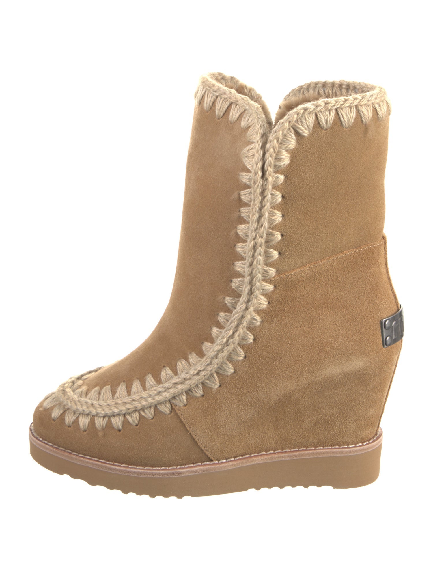 Mou Suede Crochet Trim Boots