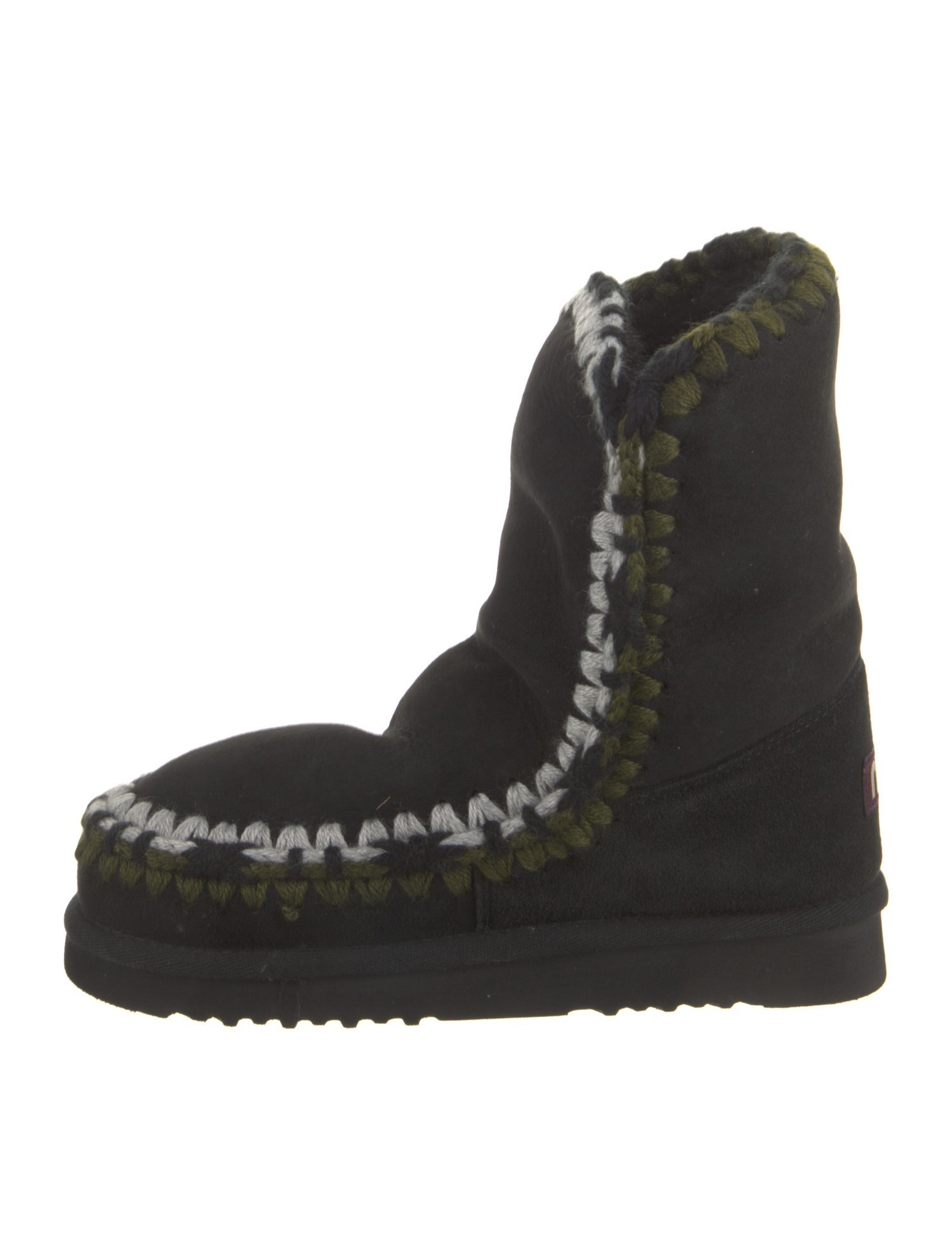 Mou Suede Crochet Trim Snow Boots