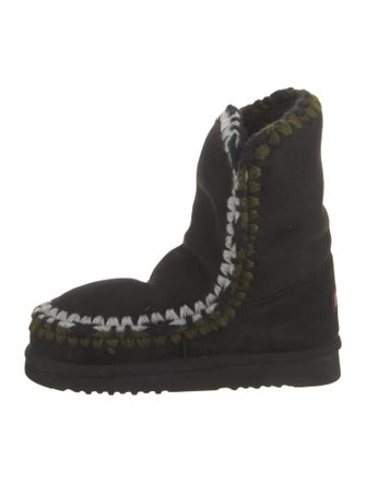 Mou Suede Crochet Trim Snow Boots