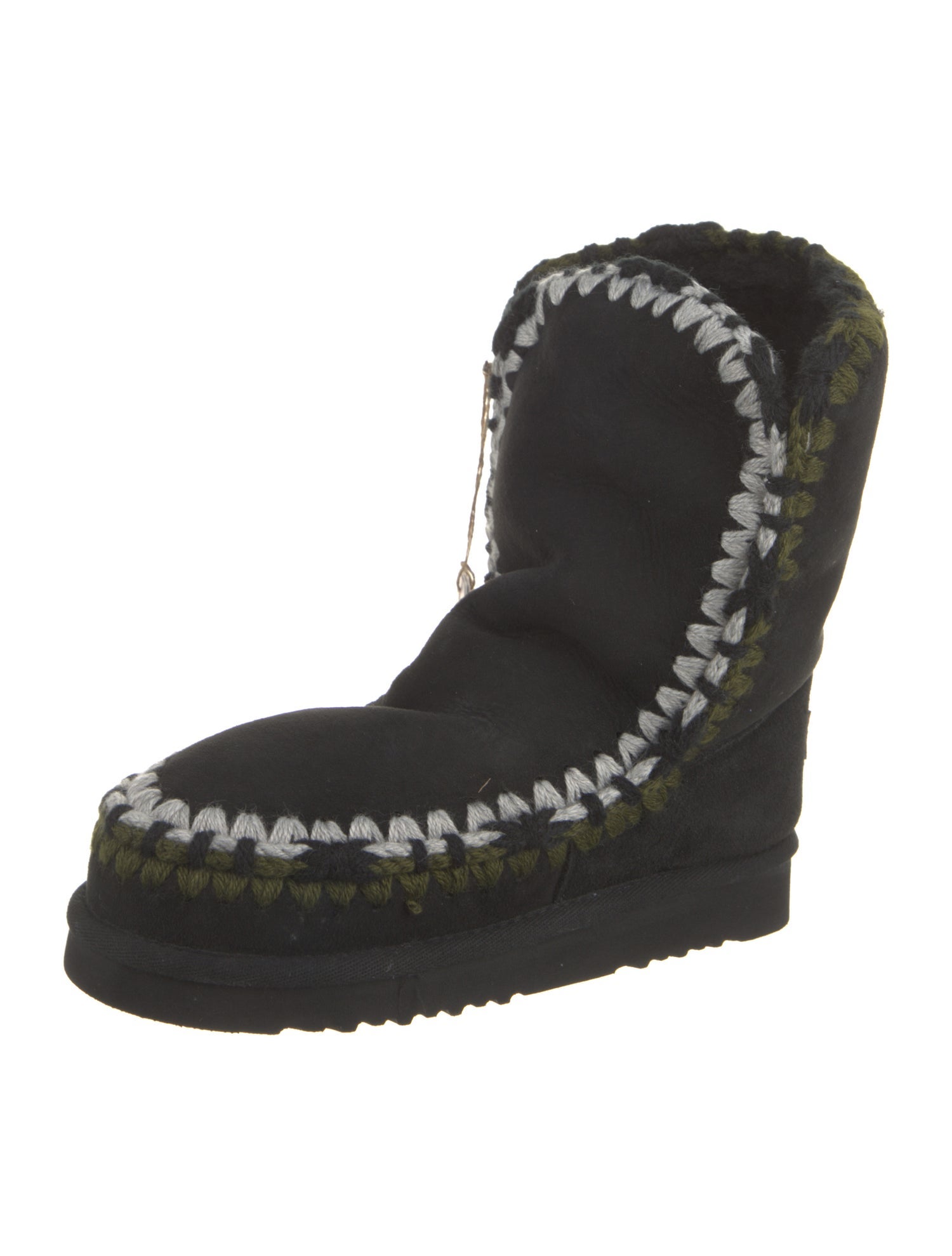 Mou Suede Crochet Trim Snow Boots