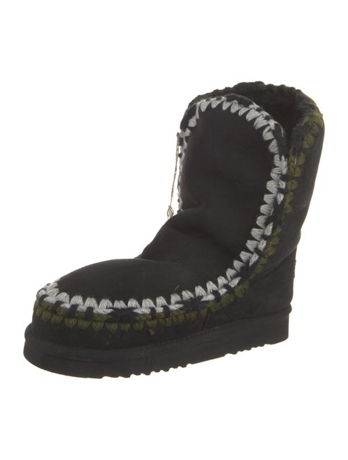Mou Suede Crochet Trim Snow Boots