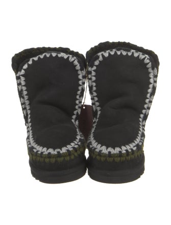 Mou Suede Crochet Trim Snow Boots